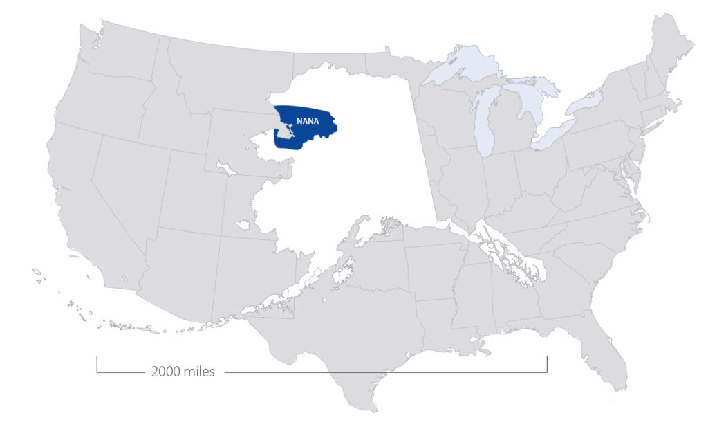 NANA region superimposed over the United States